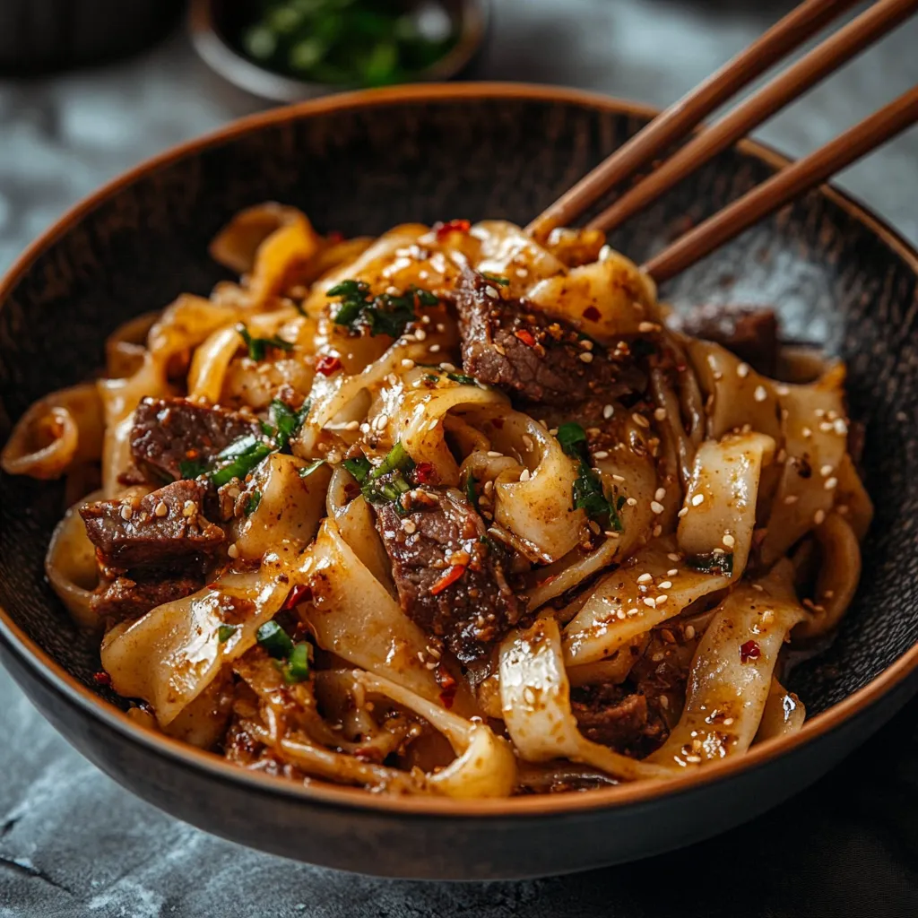 Lamm mit Cumin und würzigen Nudeln vorbereiten