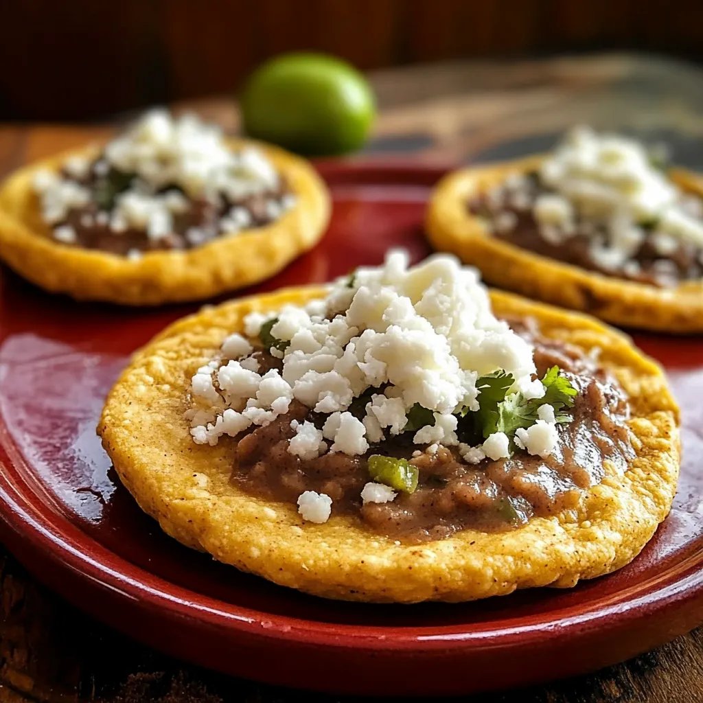 Hausgemachte Sopes mit Bohnen und Käse genießen