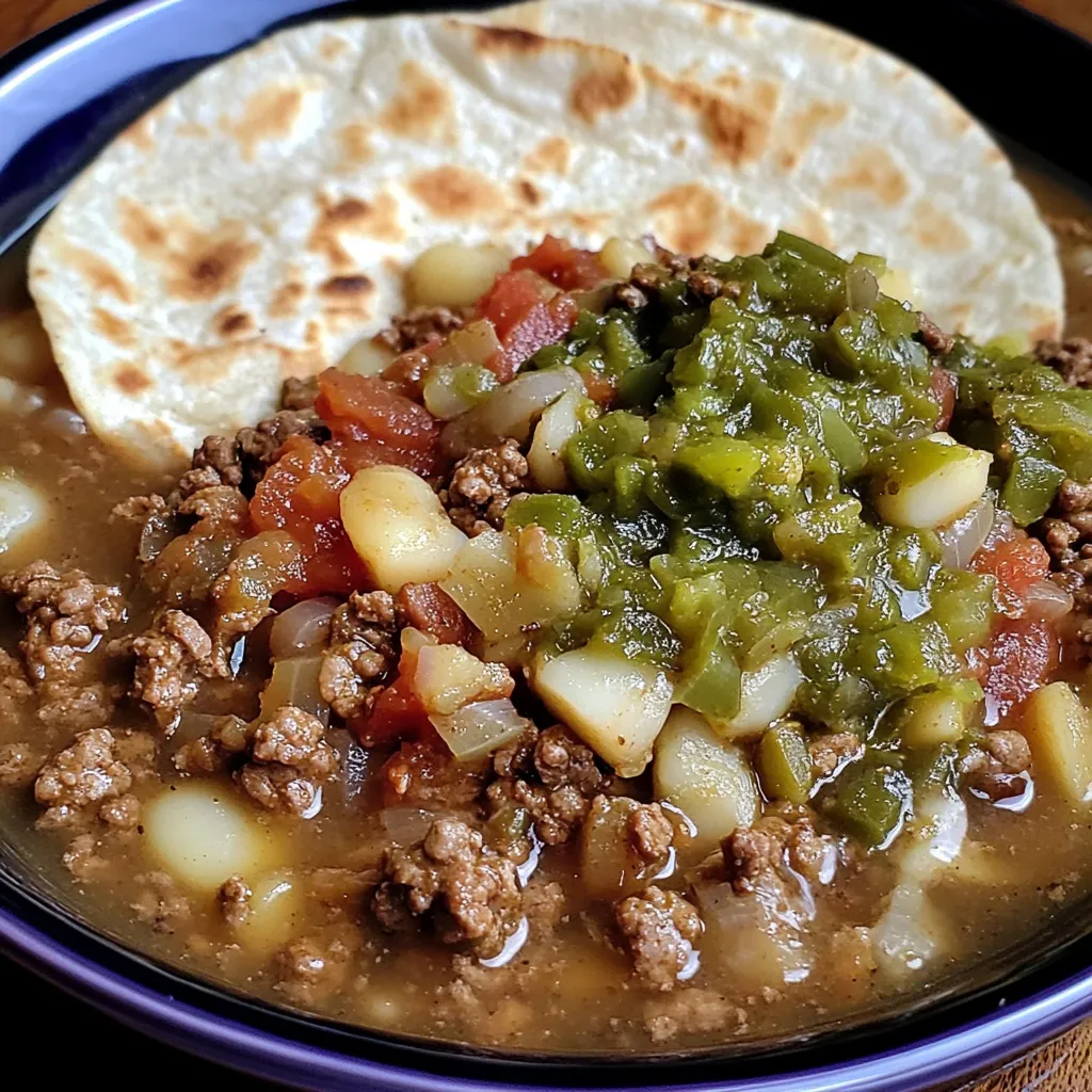 Würziges grünes Chili Picadillo