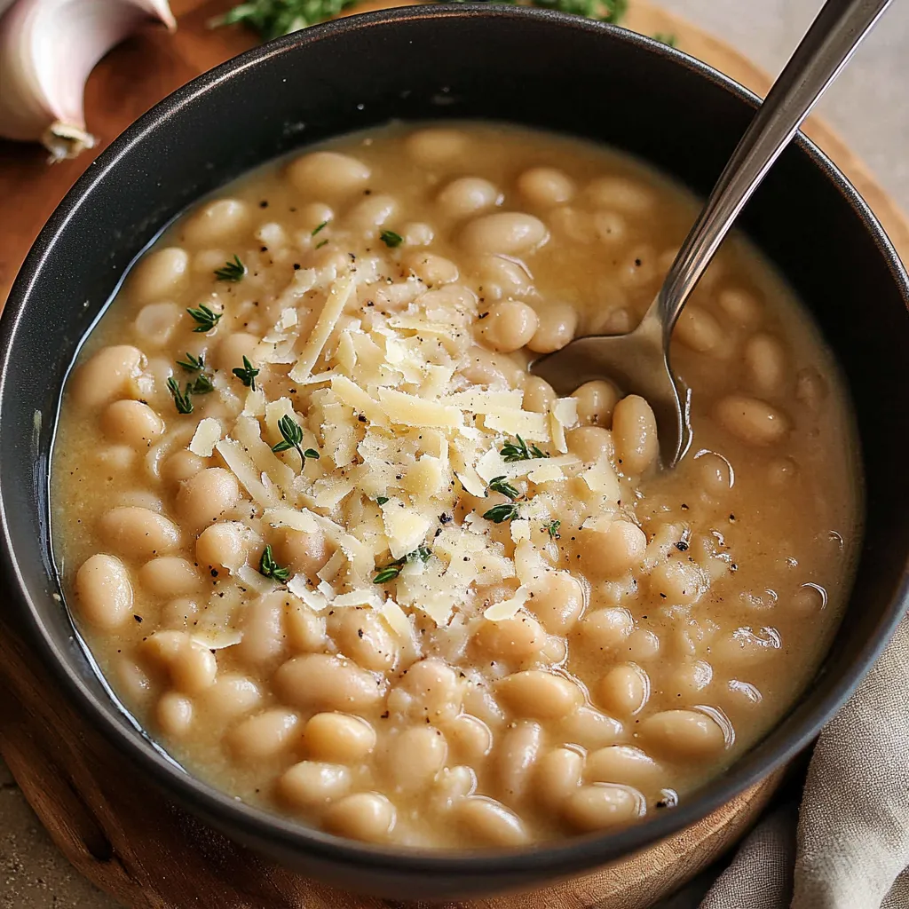 Würzige weiße Bohnen mit Parmesan und Knoblauch