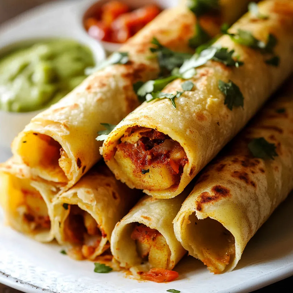 Knusprige Flautas mit Kartoffelfüllung
