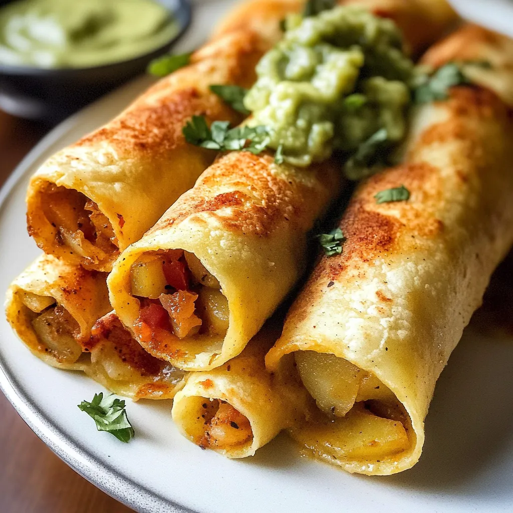 Würzige knusprige Kartoffel-Flautas