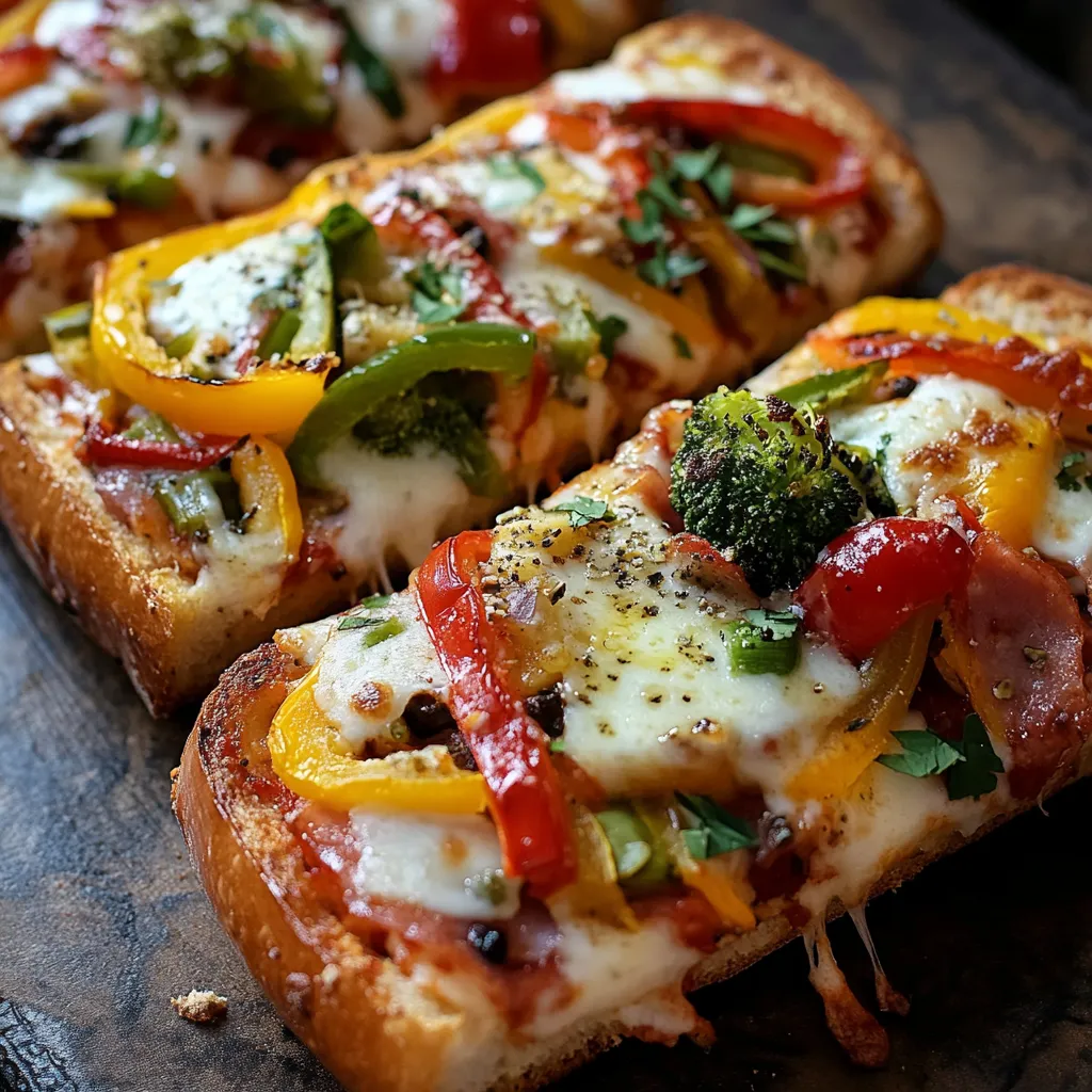 Knuspriges Baguette mit buntem Gemüse