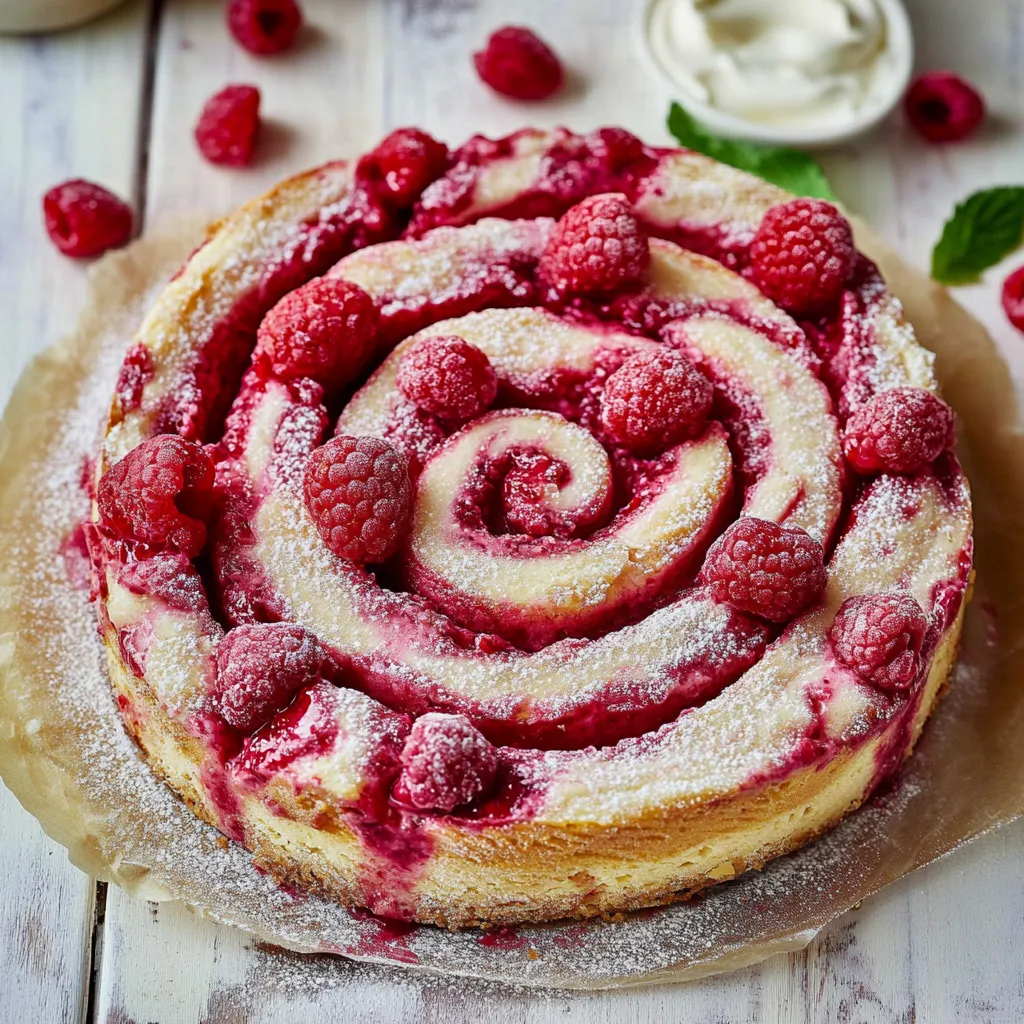 Himbeer-Biskuitrolle mit Vanillecreme
