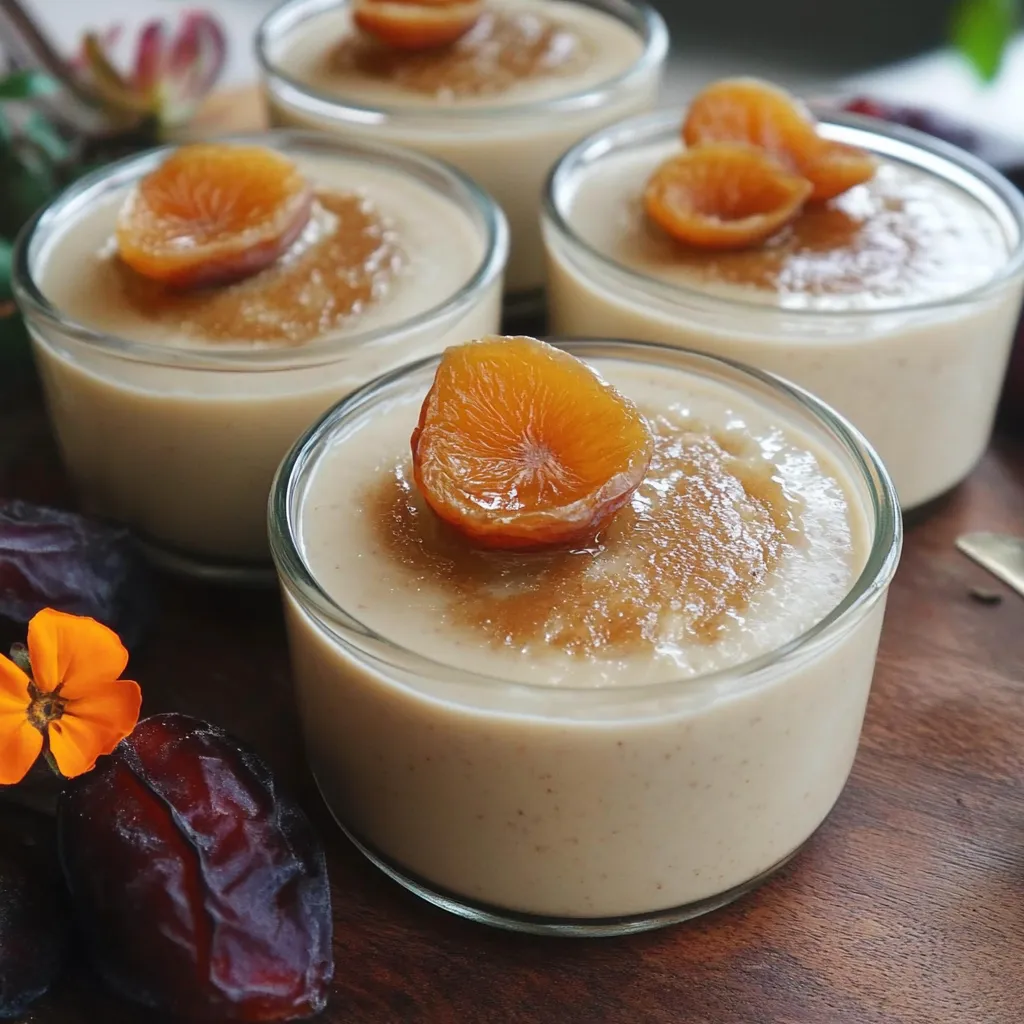 Cremiges Dessert mit Datteln und Orangenblüten