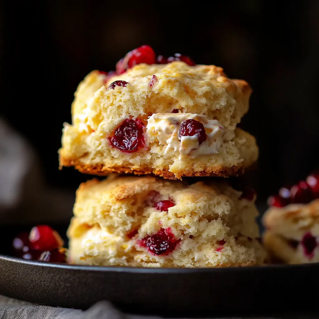 Zarte Scones, die fruchtig nach Orange und Cranberry schmecken