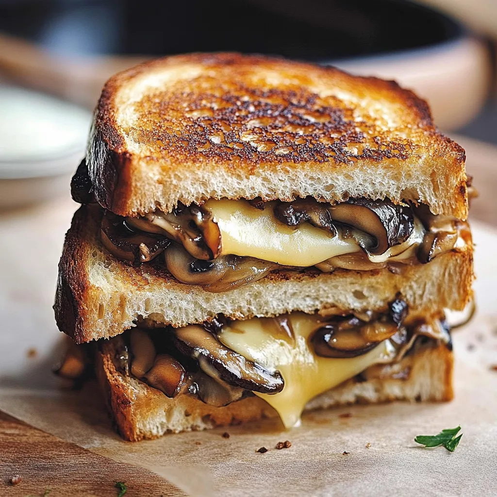 Leckerer Croque-Monsieur mit Gouda und Champignons