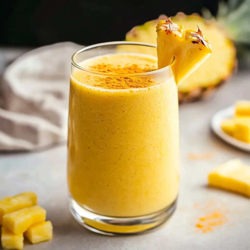 Ananas-Kurkuma-Smoothie mit natürlichem Protein
