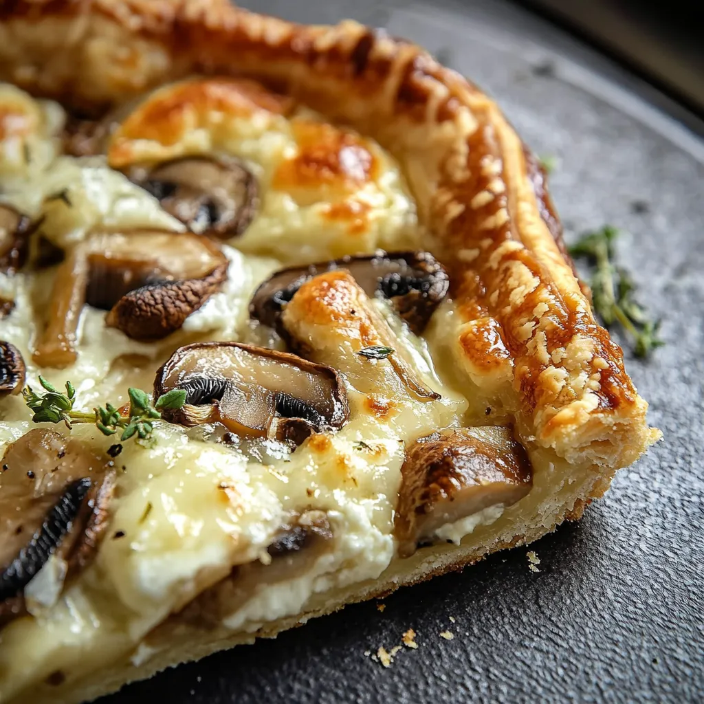 Knusprige Pilztarte mit Mozzarella