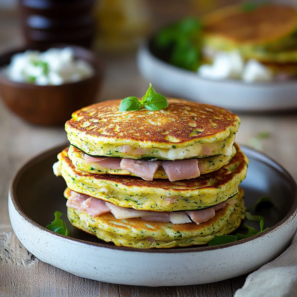 Zucchini Schinken Pancakes