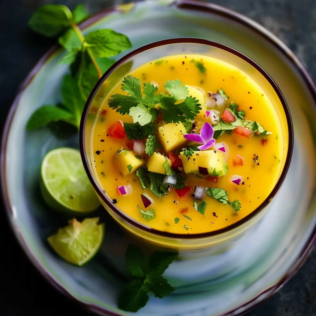 Entdecke einen fruchtigen Mango-Gazpacho