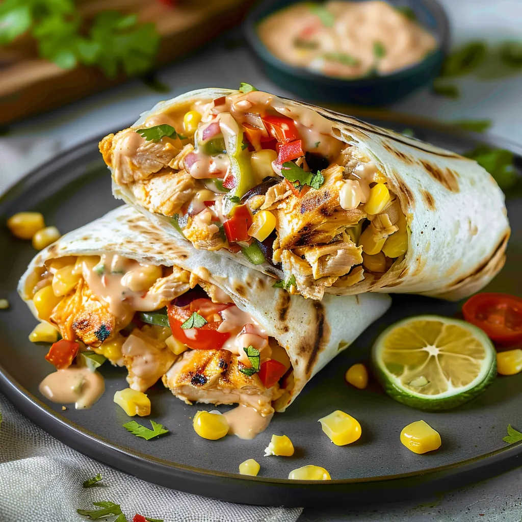 Südwestlich gewürzter Chicken-Wrap