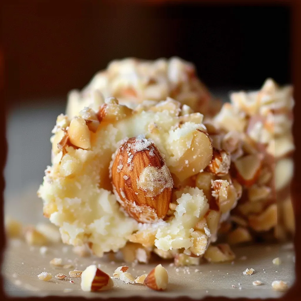 Crunchy weiße Schoko-Mandel-Kugeln