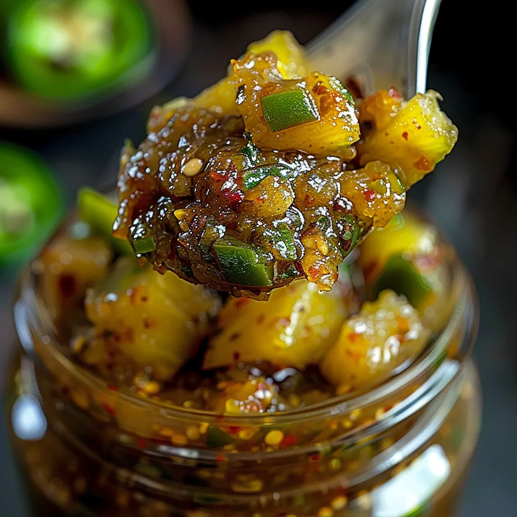 Selbstgemachtes würziges Ananas-Jalapeño-Chutney