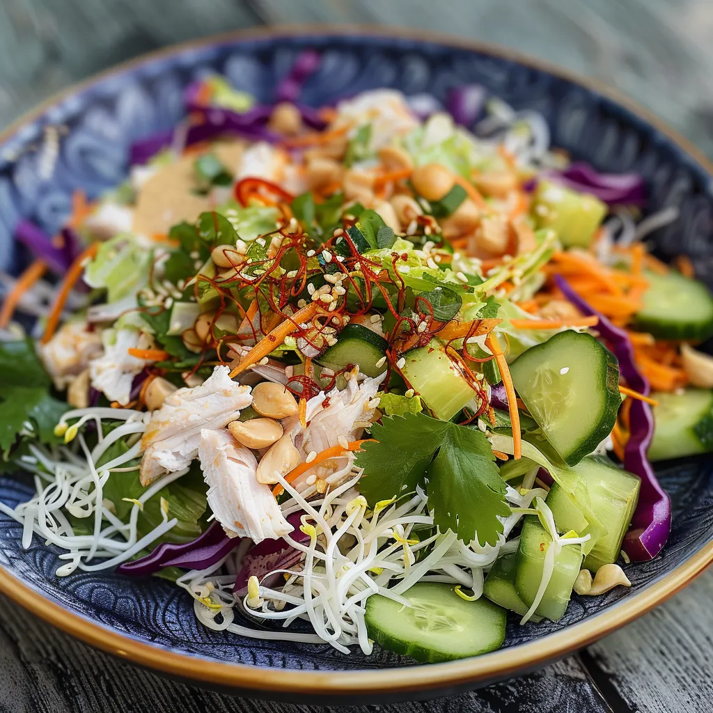 Frischer asiatischer Nudelsalat mit knackigem Gemüse