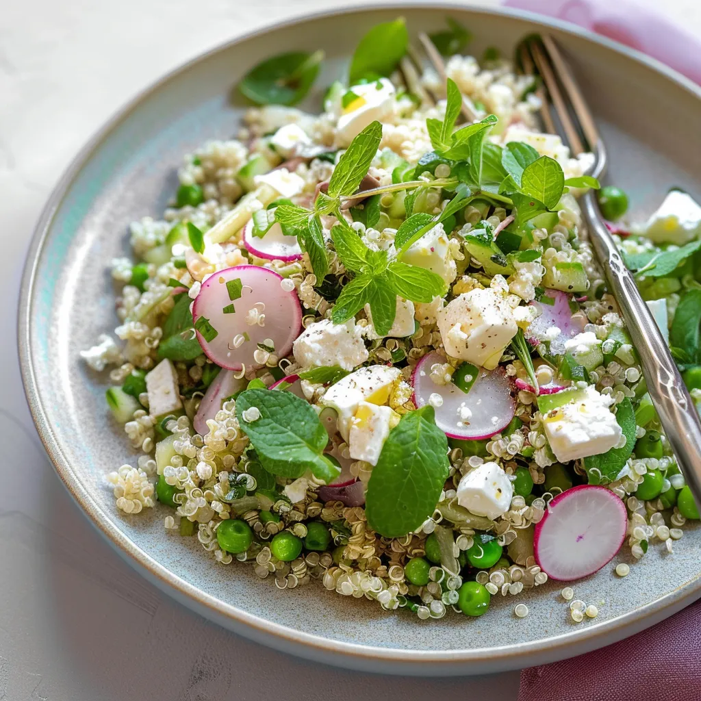 Genieß einen frischen Erbsen-Quinoa-Salat