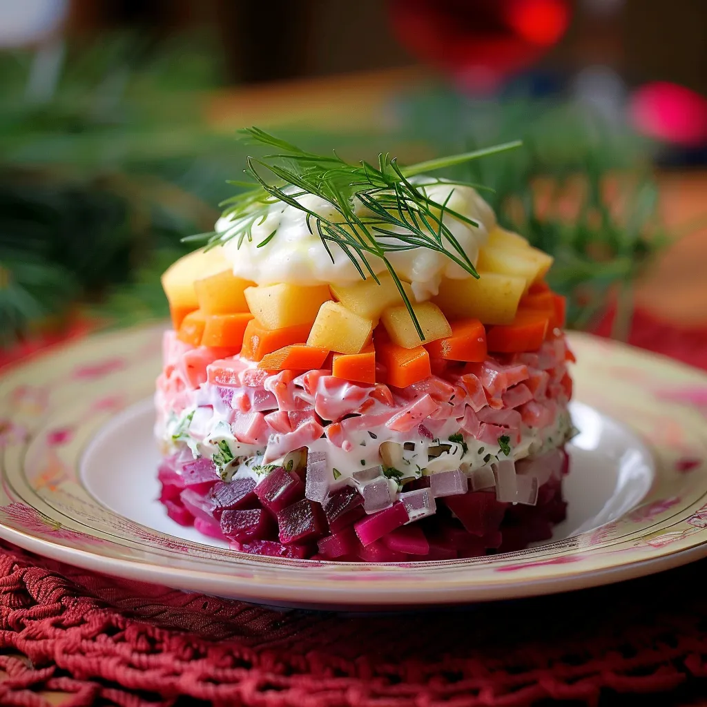 Bunter festlicher Schichtsalat