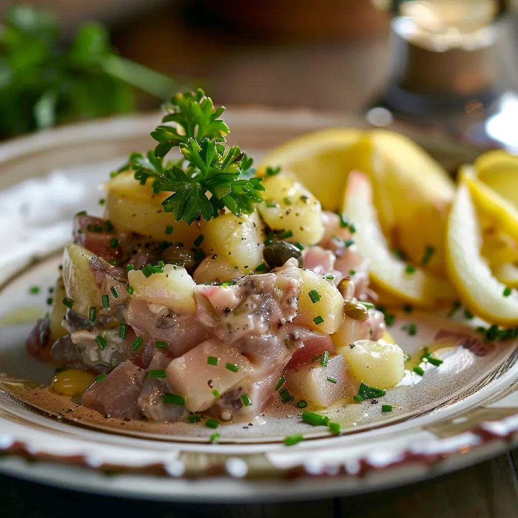 Räucherhering-Tatar mit Apfelschnitzen