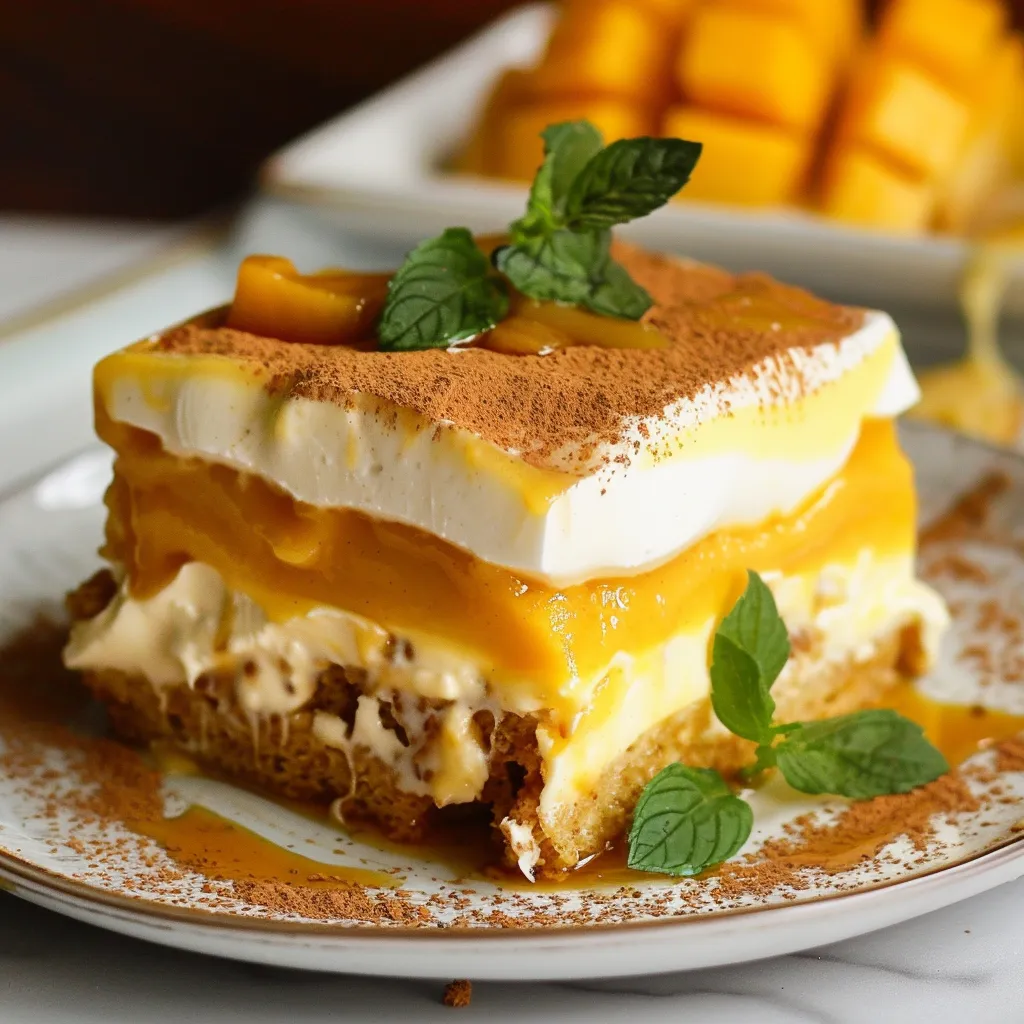 Mango-Tiramisu ohne Ei und Milch