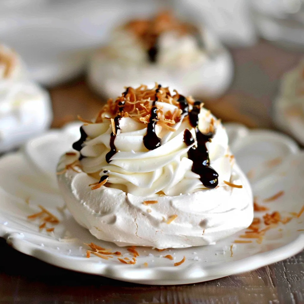 Elegante Mini-Pavlovas mit Kokos