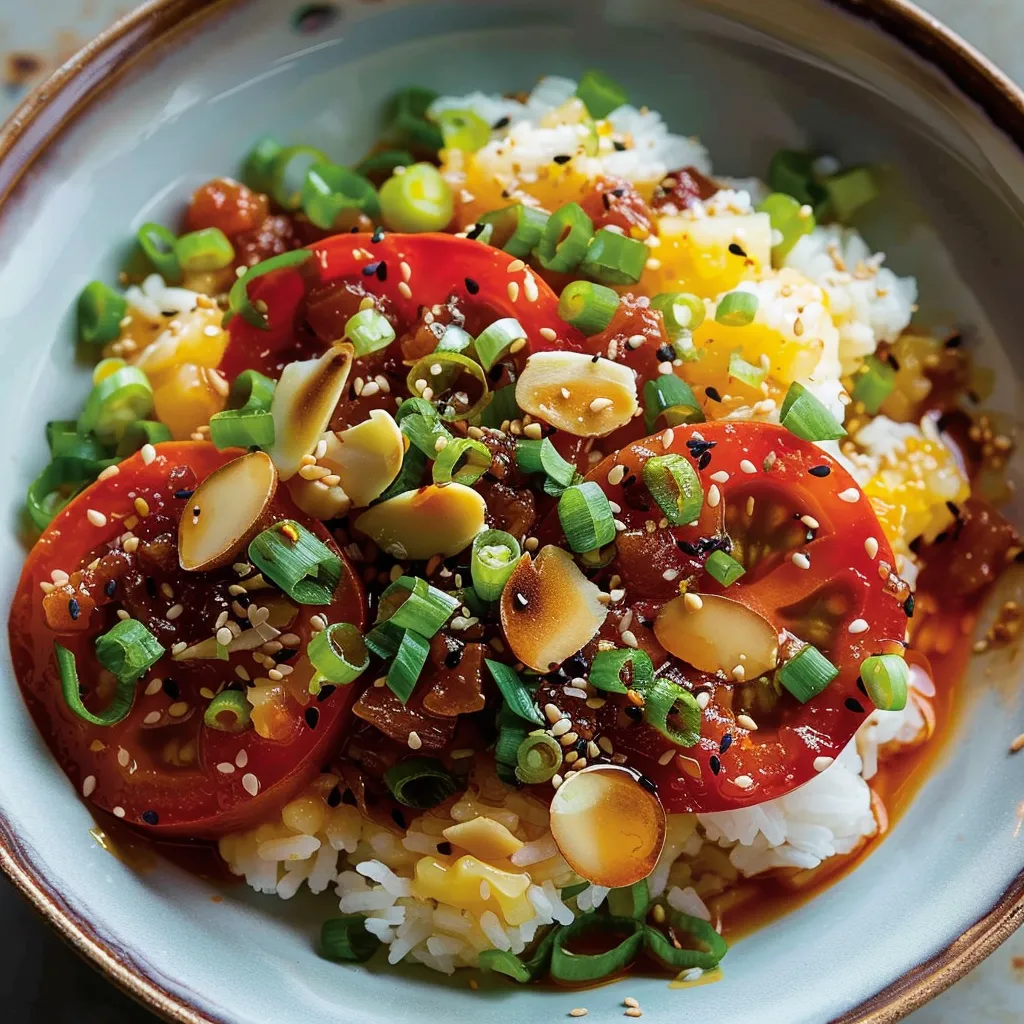 Tamari-Tomaten und knuspriger Reis