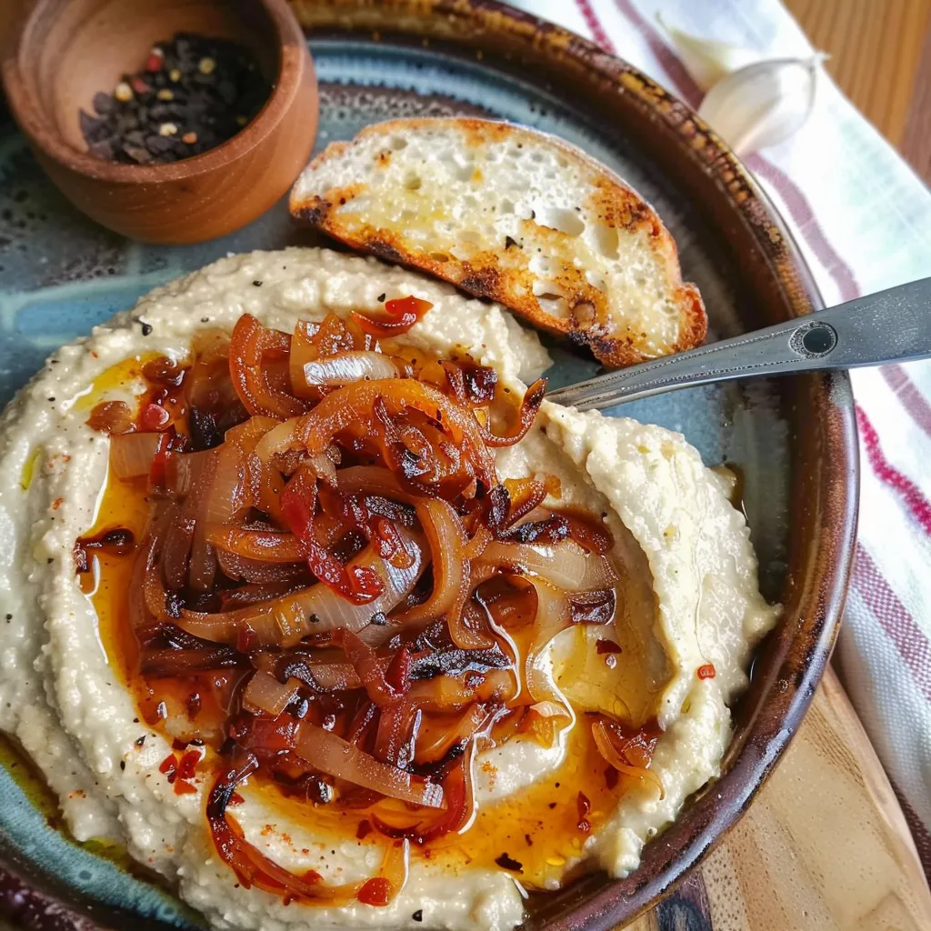 Weiße Bohnen mit karamellisierten Zwiebeln