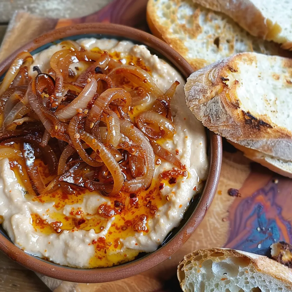 Original Fasole Batuta mit weißen Bohnen und Zwiebeln auf rumänische Art angerichtet