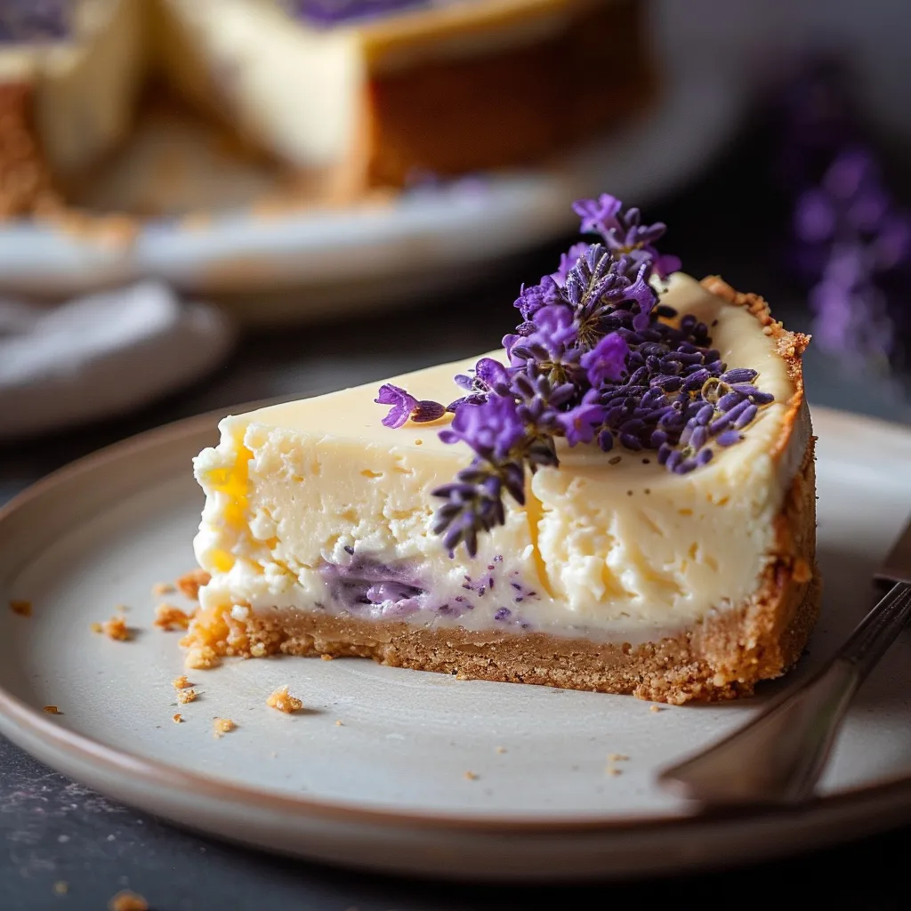 Weicher Honig-Lavendel-Käsekuchen genießen