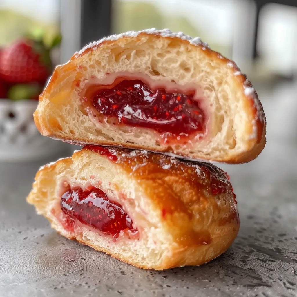 Leckere Beignets mit Erdbeerfüllung