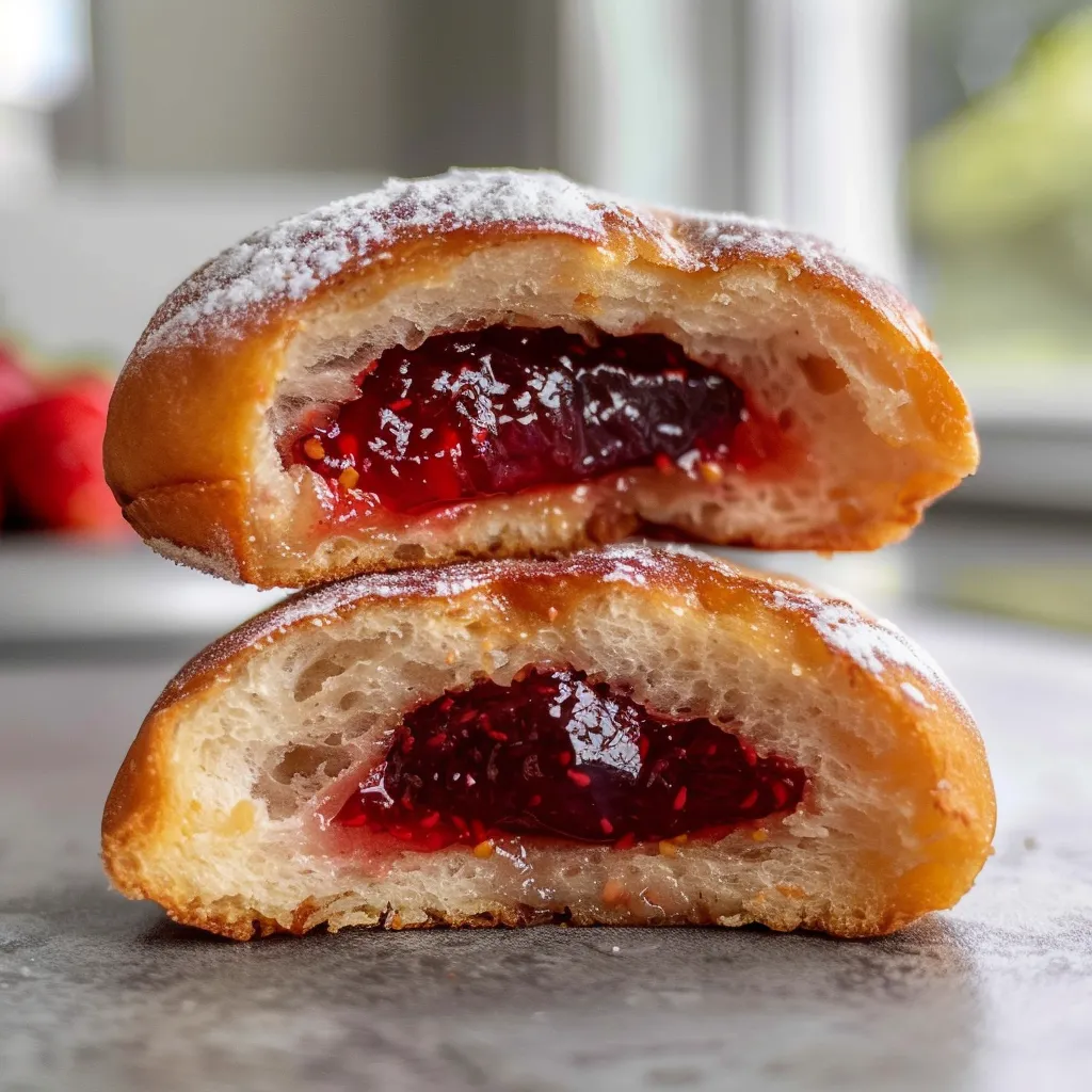 Fluffige Berliner mit Erdbeerfüllung