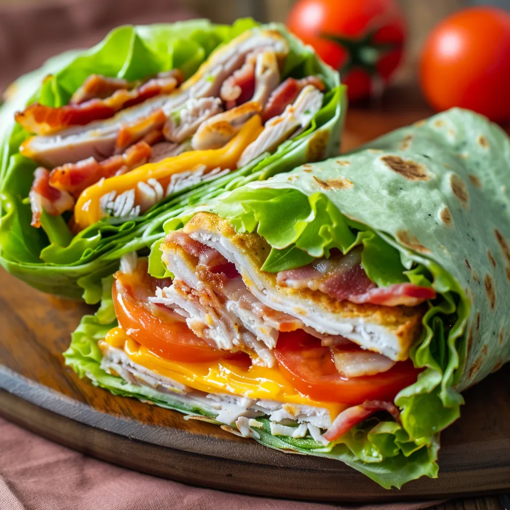 Frische Puten-Wraps mit knusprigem Bacon