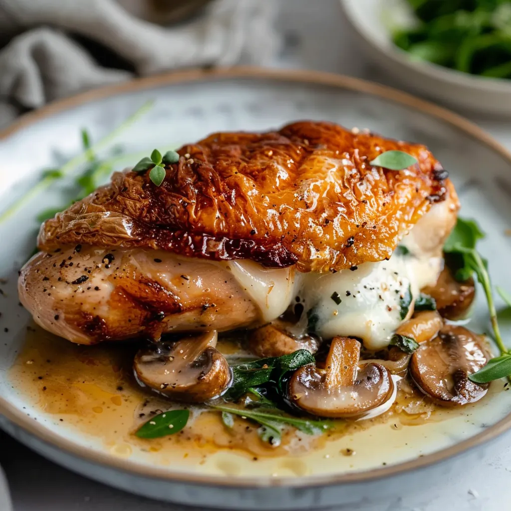 Gefülltes Huhn mit Champignons