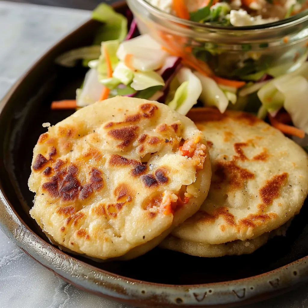 Hausgemachte Pupusas mit Bohnen