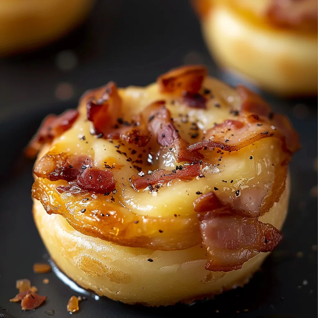 Knusprige, goldene Häppchen mit Speck und Käse