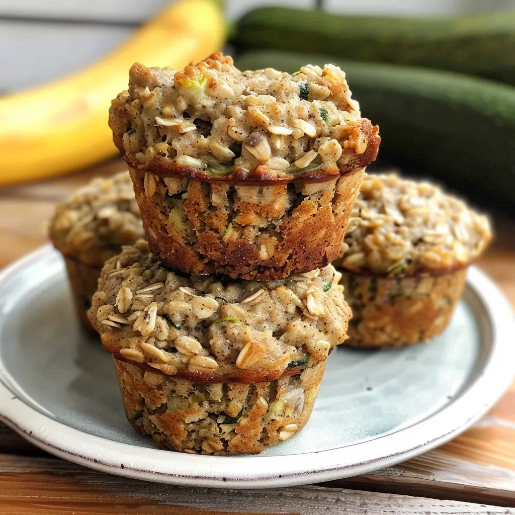 Bananen, Hafer & Zucchini Muffins