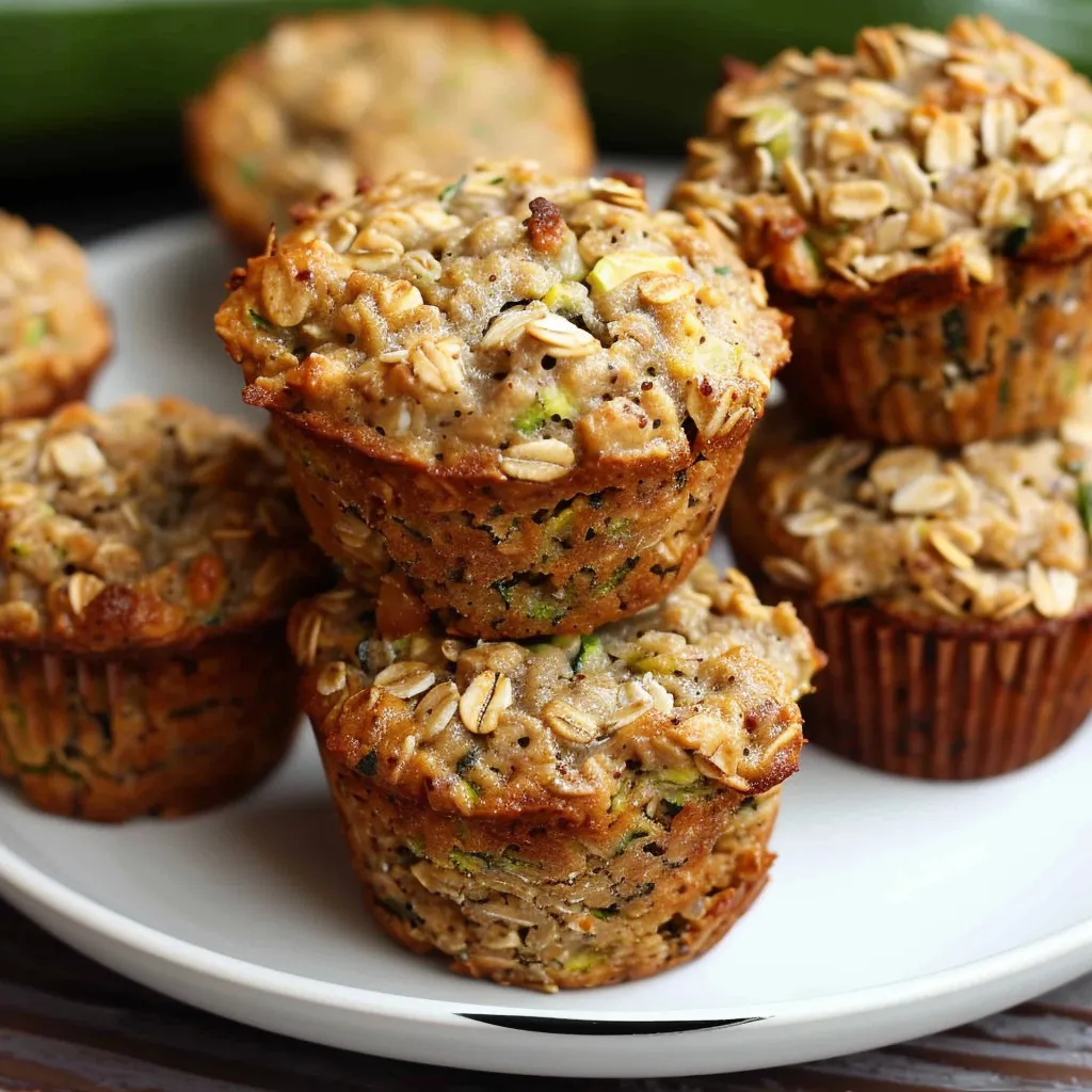 Saftige Muffins mit Haferflocken, Zucchini und Banane