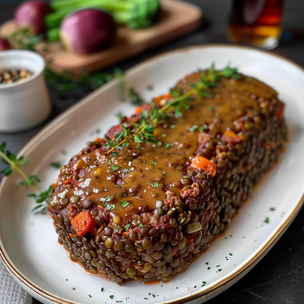 Leckerer vegetarischer Linsenbraten
