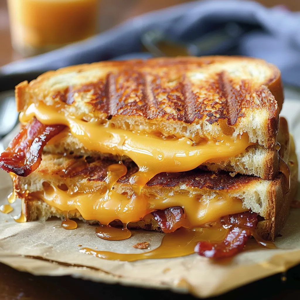 Grilled Cheese mit Bacon und Ahornsirup