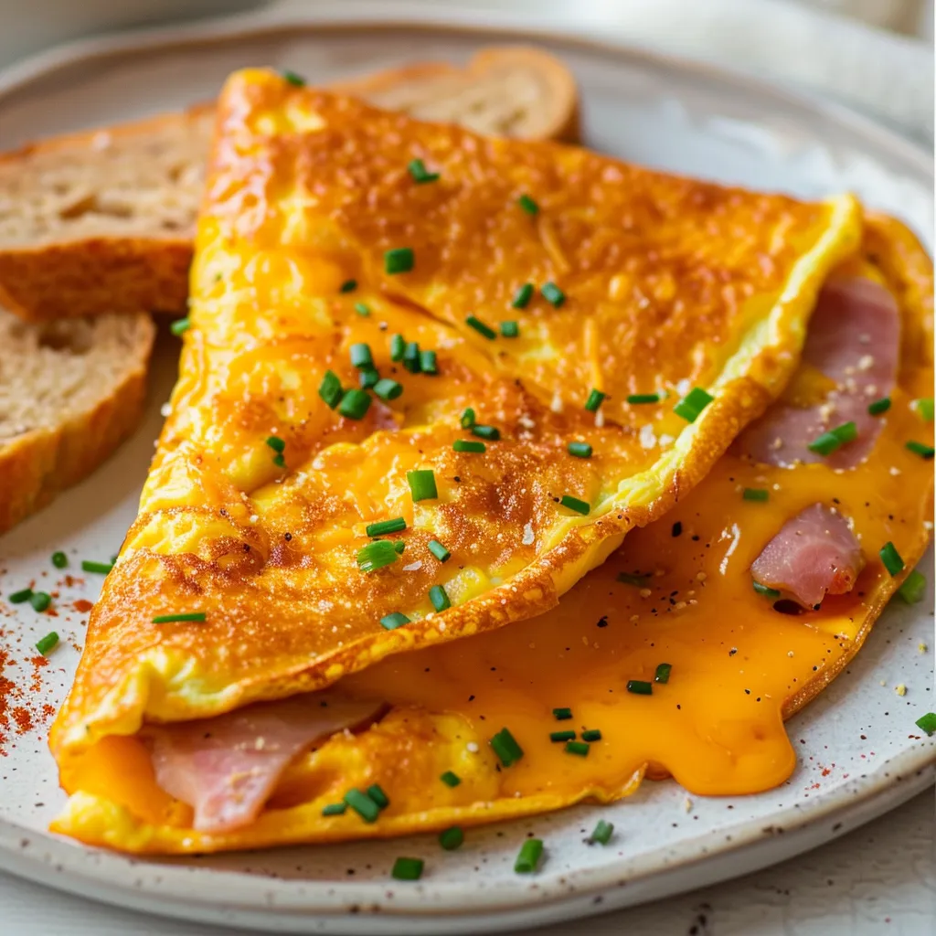 Ein perfektes Schinken-Käse-Omelett
