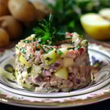 Harengs und Äpfel Tartare