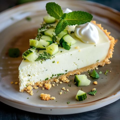 Herzhafter Cheesecake mit Ziegenkäse, Minze und Zitrone