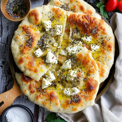 Manakish mit Käse und Za'atar - Orientalische Spezialität