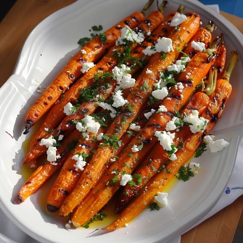 Geröstete Karotten mit Gewürzen und Feta