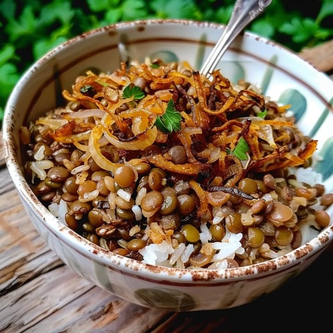 Mejadra von Ottolenghi mit knusprigen Zwiebeln