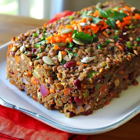 Herzhaftes Brot mit Gemüse und Linsen (vegan)