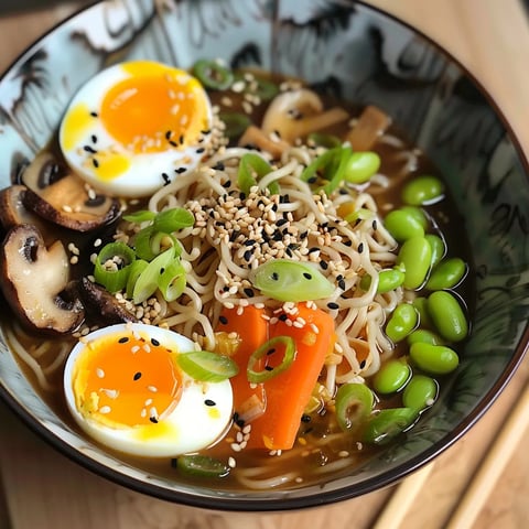 Vegetarisches Ramen (Japanische Suppe)